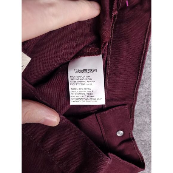 Lykke Wullf Muir Workwear Jean Pants Size XS (24x24) Wide Leg Cotton Maroon - Picture 4 of 8